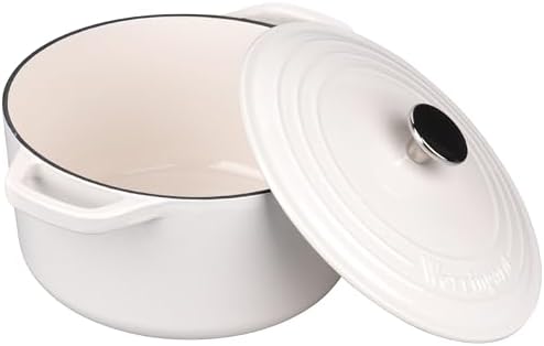 VORRINGARD Enameled Cast Iron Dutch Oven Pot with Lid, for Bread Baking, Round Bread Oven- include Sourdough Bread Baking Supplies Set, 4.5QT, White - Image 6
