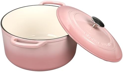 EDGING CASTING Enameled Cast Iron Dutch Oven with Sourdough Bread Baking Kit, Bread Dutch Oven with Lid, Includes Proofing Basket & Baking Tools, 5qt, Pink - Image 6