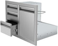 Outdoor Kitchen Drawer Combo, BBQ Access Trash Drawer Combo With Stainless Steel, Outdoor Kitchen Trash Drawer For BBQ Island, Grilling Station, Outside Cabinet,G1 by OLIPIC