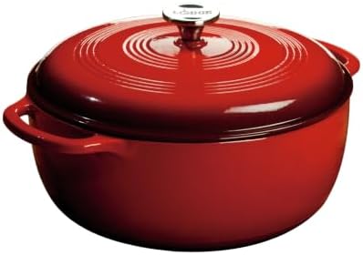 Lodge Essential Enamel Cast Iron Dutch Oven, 7.5 Quart, Island Spice Red by Lodge