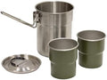 Stansport Stainless Steel Camping Cookware Set – Durable Nesting Mess Kit for Backpacking, Hiking & Outdoor Cooking – Compact Portable Pot & Pan with Carry Bag – Multiple Sizes for Family to Solo Use by Stansport