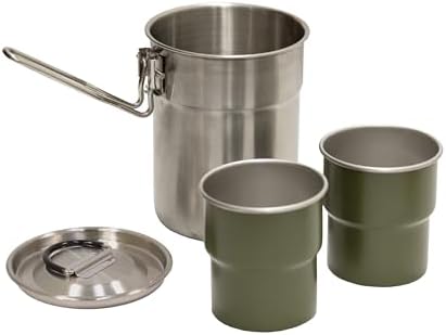 Stansport Stainless Steel Camping Cookware Set – Durable Nesting Mess Kit for Backpacking, Hiking & Outdoor Cooking – Compact Portable Pot & Pan with Carry Bag – Multiple Sizes for Family to Solo Use by Stansport