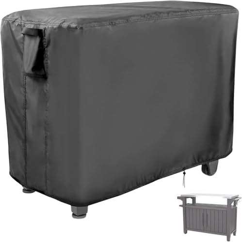 Prep Table Cover for Outdoor Bar Table, 72inch Outdoor BBQ Cart Cover Bar Tool Cart Covers Cooler Covers - 72"L×29"W×43"H, Black by Andacar