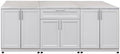 Blue Sky Outdoor Living White Shaker 3-Piece Outdoor Kitchen Combo Set 10 – Weatherproof Modular Storage Cabinets by BlueSkyOutdoorLiving