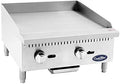 Atosa CookRite ATMG-24 24" Countertop Griddle | Flat Top Grill Hot Plate with Standby Pilots and Grease Drawer for Food Truck | Manual Controlled, Stainless Steel, 1 Burner 60,000 BTU, Liquid Propane by Cook+Rite