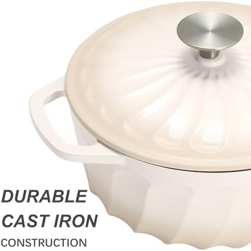 Enameled Cast Iron Dutch Oven Pot with Lid, 6 QT Large Dutch Oven - Image 3
