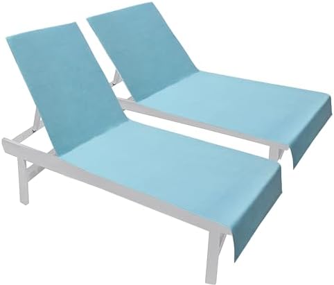 COTTON CRAFT Pool Lounge Chair Cover - 2 Pack - Blue by COTTONCRAFT