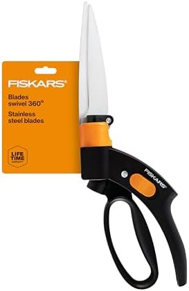 Fiskars 5" Shear Ease Grass Shears, Grass Clippers for Lawn & Garden, 360 degrees shears (Pack of 6) by Unknown