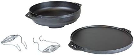 Lodge Cast Iron Cook-It-All Kit. Five-Piece Cast Iron Set includes a Reversible Grill/Griddle 14 Inch, 6.8 Quart Bottom/Wok, Two Heavy Duty Handles, and a Tips & Tricks Booklet. - Image 2