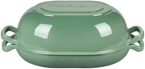 VORRINGARD Enameled Cast Iron Sourdough Bread Oven, Dutch Oven, Loaf Cast Iron Bread Pan for Homemade Bread Baking, Meatloaf Pan with Lid, 7QT, Sage Green - Image 7