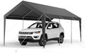 VEVOR Carport, 10 x 20 FT Outdoor Car Canopy, Potable Carport, Heavy Duty Galvanized Car Shelter, UV-Resistant & Water-Resistant, All-Season Protection, Storage Shed for Car Boat Motorcycle Grey by VEVOR