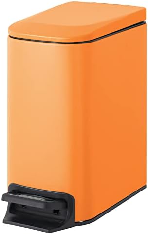 Cesun Small Bathroom Trash Can with Lid, 1.6 Gal, Soft Close, Matte Orange by Cesun