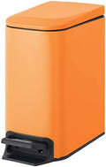 Cesun Small Bathroom Trash Can with Lid, 1.6 Gal, Soft Close, Matte Orange by Cesun