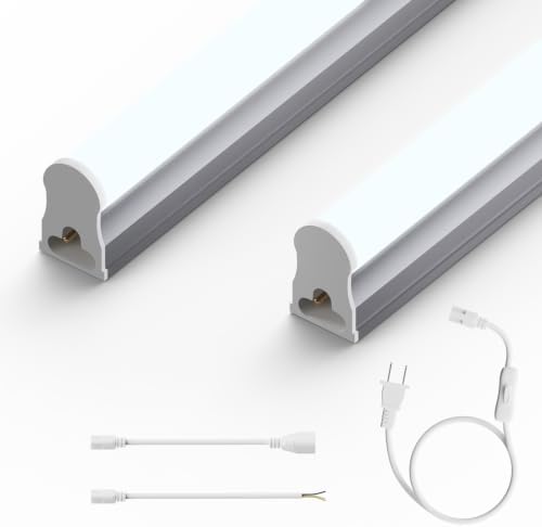 Ensenior 4FT LED Shop Lights, T5 6500K Super Bright Garage Lighting, 2 Pack by Ensenior