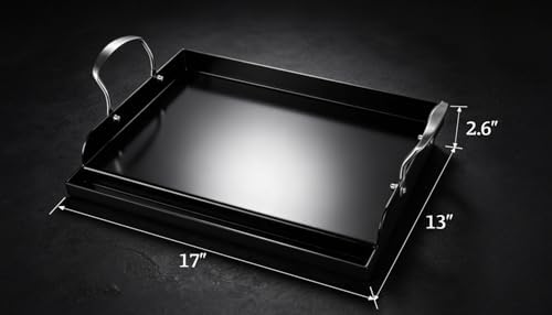 Nonstick Nanoceramic Griddle Plate, Pre-Seasoned Heavy-Duty Flat Top Insert, Universal Outdoor Cooking Griddle for Gas Grill/Charcoal/Gas Stove, Camping, Tailgating, Parties & Backyard BBQ, 17"x13" - Image 2