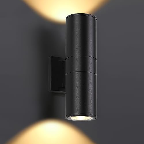 DAKAFUL Up and Down Wall Lights 1 Pack, Cylinder Outdoor Wall Sconce Light Aluminum Modern Outdoor Light Fixture and Exterior Wall Sconces Anti-Rust Waterproof for Porch Patio Wet Location Door Way by DAKAFUL