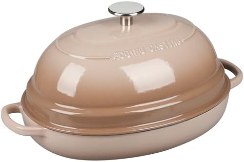 EDGING CASTING Enameled Oval Cast Iron Dutch Oven Pot with Lid, Bread Dutch Oven for Sourdough Bread Baking, Dutch Oven Bread, Bread Oven, 6QT, Mocha - Image 7