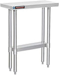 DuraSteel 30x12 Narrow Stainless Steel Table - NSF Small Food Prep Worktable - Counter Height Metal Side Station with Under Shelf - For Laundry Room, Kitchen, Outdoor Grill, Small Spaces by DuraSteel
