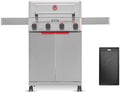 Monument Grills 4 Burner Stainless Steel Propane Gas Grill M2, 500°F in 5 Mins, 525 sq.in, 37,000 BTU, with Broil Zone, Foldable Side Shelves, Knob Controls, Built in Thermometer, with Cooking Plate by MonumentGrills