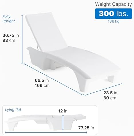 Step2 Vero Adjustable Back in-Pool Lounger with Storage, Pool Chair, Weighted, White - Image 3