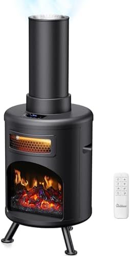 DR. INFRARED HEATER DR-991 Portable Electric Fireplace Space Heater w/Humidifier & Remote, Infrared Heat, 3D Flame Effect, Timer, Quiet, 1500W, ETL Listed, Freestanding, LED Display by DRINFRAREDHEATER