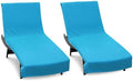 COTTON CRAFT Pool Lounge Chair Cover - 2 Pack Euro Spa Waffle Weave - Aqua by COTTONCRAFT
