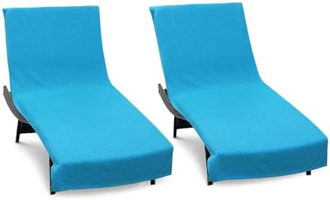 COTTON CRAFT Pool Lounge Chair Cover - 2 Pack Euro Spa Waffle Weave - Aqua by COTTONCRAFT