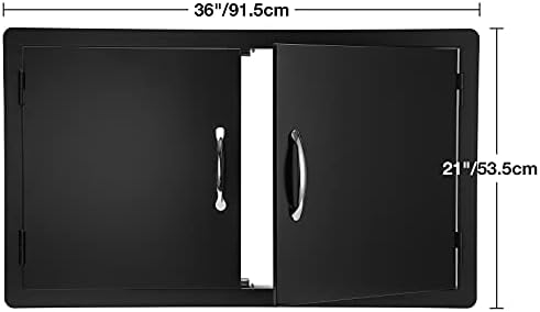 Stanbroil 36" x 21" Double Access Door for Outdoor Kitchen, Black Steel - Image 2