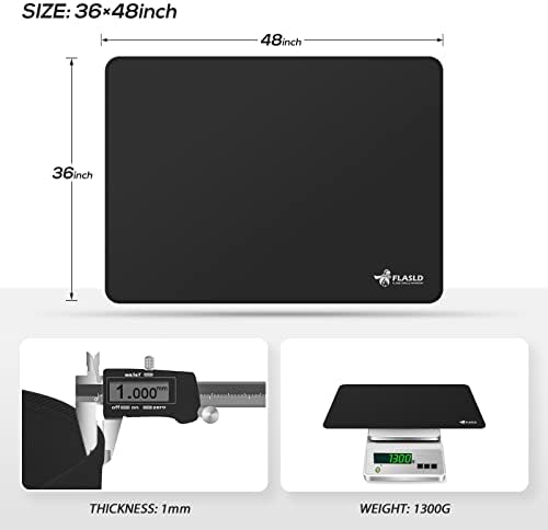 FLASLD 36 x 48 inches Under The Grill Protective Deck and Patio Mat, Fireproof Fireplace Mats to Protect Floor and Deck, Waterproof and Oil-Proof Pad Protector for Grass Lawn, Black - Image 3