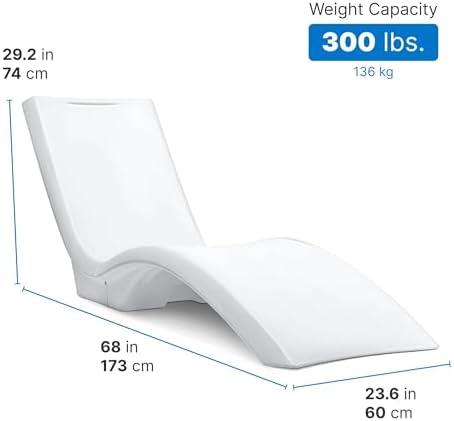 Step2 Vero Pool Lounger, Fade-Resistant, Waterproof Patio Furniture, Pool Lounge Chair for Sun Shelf, Use in Pools with Shelves Up to 12-Inches Deep or Outside Pool Deck, Weighted, White - Image 3