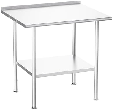 Atelicf NSF Stainless Steel Prep Table 30X36 inch, with Backsplash by Atelicf