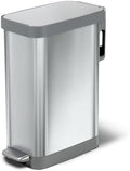 Glad Slim Trash Can with Clorox Odor Protection - Narrow Kitchen Garbage Bin with Soft Close Lid, Step On Foot Pedal and Waste Bag Roll Holder, All Stainless, 12 Gallon/45 Liter by GladTrashFoodStorage