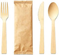Bamboo Cutlery Set - Wooden Utensils for Eating - Disposable Wooden Cutlery set of 9 (3 Forks 3 Spoons 3 Knives) Bamboo Disposable Utensils - ECO Friendly Compostable Utensil for Party by PersonalizedTouchMakingYourMomentsMeanSoMuch