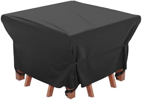 Velway Patio Furniture Cover Outdoor, Waterproof Square Patio Table Chair Sofa Set Cover, 50”Lx50”Wx29”H, All Weather Oxford Tear-Resistant Material with Zipper Carrying Bag Windproof Buckles by Velway