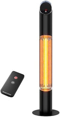 Outdoor Electric Patio Heater, Portable Infrared Heater, Heaters for Outdoor/Indoor Use, Standing Heaters for Patio, Garage, Backyard, 1500W, Black by Colliford