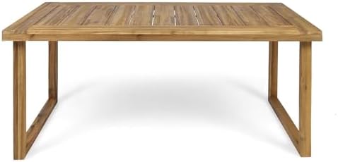 69'' Outdoor Patio Dining Table & 2 Bench for 4, Acacia Wood Dining Table Set Outdoor & Indoor Furniture for Patio Porch Garden, 3-Pcs, Sandblast Natural Finish - Image 6