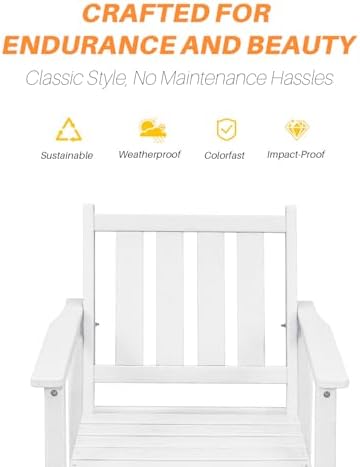 HDPE Patio Dining Set, 5-Piece Outdoor Table and Chairs with Umbrella Hole, Modern Outdoor Dining Set for 4, HDPE Outdoor Patio Furniture Dining Sets for Deck, Poolside, Porch, Pearl - Image 6