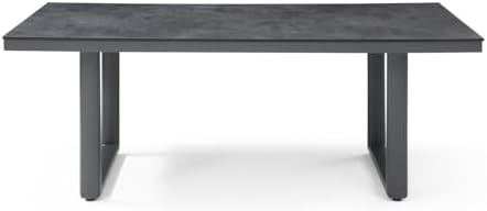 Outdoor Dining Table - Stainless Steel Base, Dark Grey Finish, Seats 6-8 - Image 2