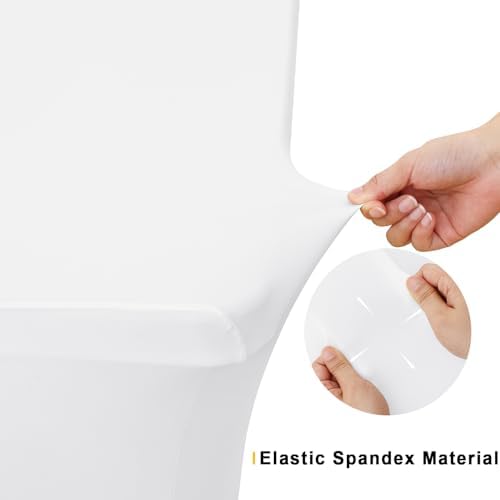 Smiry 2 Pack Spandex Table Cloth 42x42in, Elastic Fitted White Tablecloth - Image 4