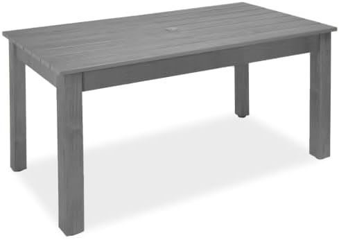 ZHUSI Patio Table, HIPS Outdoor Table with Umbrella Hole, Grey by ZHUSI