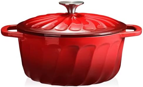 Enameled Cast Iron Dutch Oven Pot with Lid, 6 QT Large Dutch Oven by NSIRONS