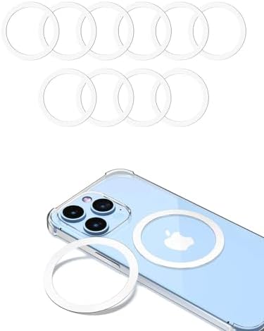 KALAPOP for Magsafe Ring 10PCS-Ultra Thin(0.4mm)-Universal Metal Rings Sticker Compatible with iPhone 17/Air/16/15/14/13/12 Series,Samsung Galaxy,Google Pixel Series - White by KALAPOP