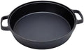 LI-GELISI Deepened flat-bottom cast iron frying pan, double-handle thickened uncoated old-fashioned iron pot, pancake and steak frying household multi-purpose large iron pot(24 inch) by LI-GELISI