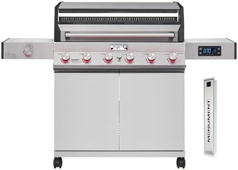 Monument Grills Denali Series, 6-Burner Convertible Natural Gas Smart bbq Grill Stainless Steel Denali 605 with Smoke Box (Without Conversion Kit) by MonumentGrills