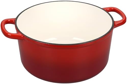 EDGING CASTING Enameled Cast Iron Dutch Oven with Sourdough Bread Baking Kit, Bread Dutch Oven with Lid, Includes Proofing Basket & Baking Tools, 5qt, Red - Image 6
