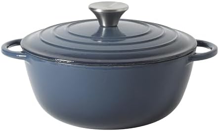 Gibson Home Addlestone 2.65 Qt Enameled Cast Iron Dutch Oven Pot with Lid – Round, Oven Safe to 500°F, Ideal for Bread Baking & Stews - Gradient Navy Blue by GibsonHomewares