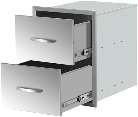 Outdoor Kitchen Double Drawers 18"W x 23"H x 23"D by YourFriends