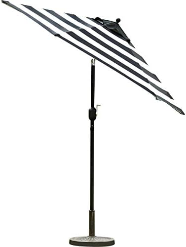 Sunnyglade 7.5' Patio Umbrella Outdoor Tilt Umbrella Black and White Stripe - Image 2