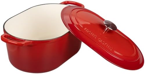 EDGING CASTING Enameled Cast Iron Oval Dutch Oven, 6QT, Red - Image 7