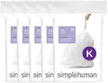 simplehuman Code K 100 Count Custom Fit Liners, Drawstring Kitchen Trash Bags, One-by-One Mess-Free Dispense, Extra Thick & Double Seamed, 50% PCR Plastic, 30-45 Liter / 8-12 Gallon, White by Unknown